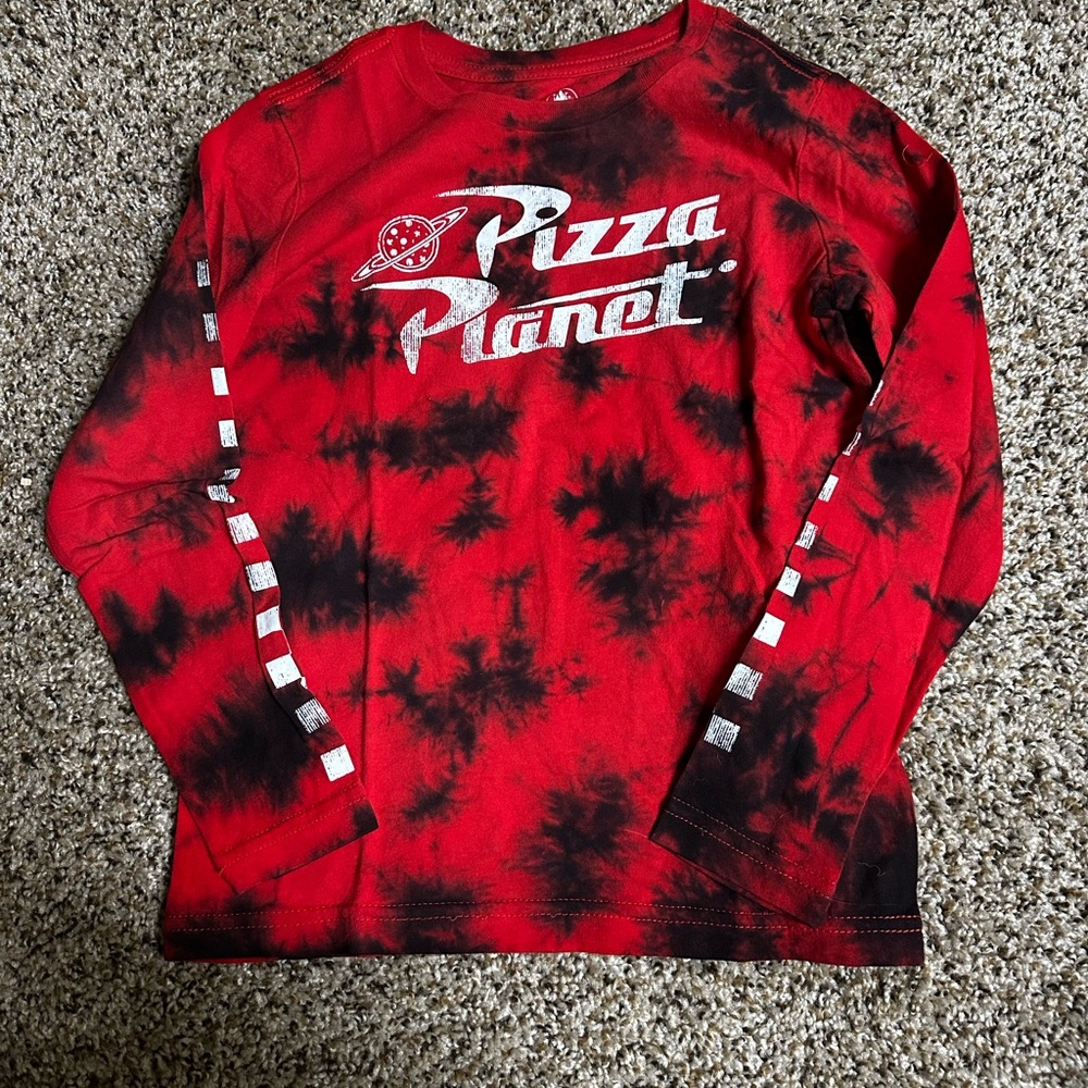 Disney Red and Black Pizza Planet Long Sleeve Tee